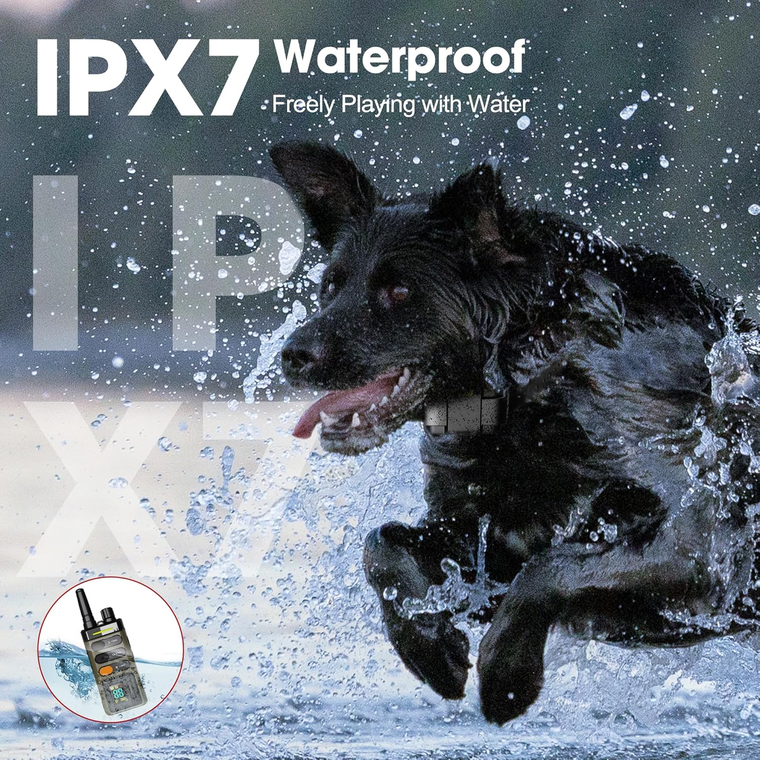 Dog Shock Collar with Remote Control - Rechargeable Dog Training Collar, IPX7 Waterproof Collar for Dogs with 4 Safe Modes, Shock, Vibration, Beep, Ideal for All Dog Sizes (8-150lbs)