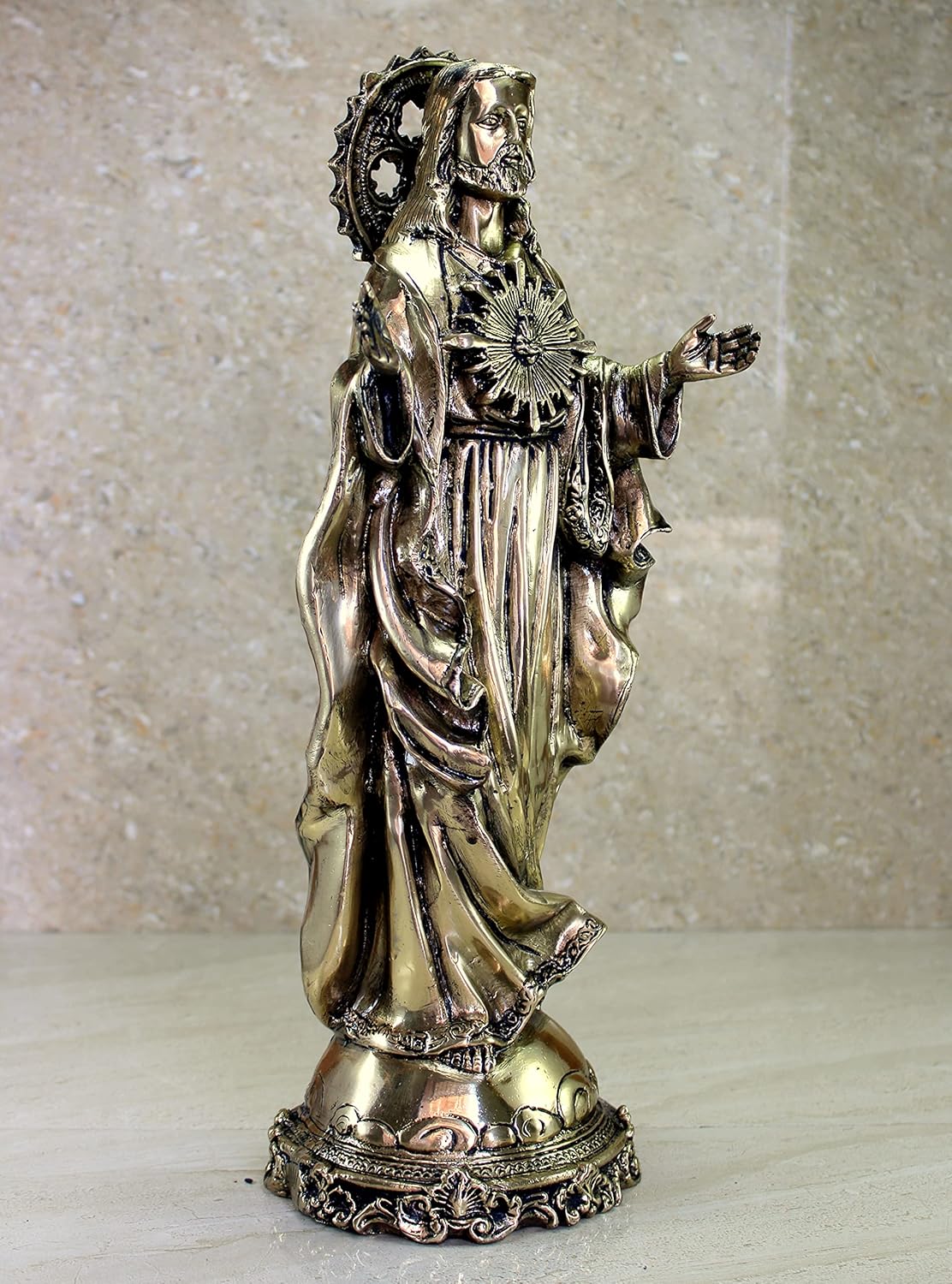 eSplanade Brass Jesus Christ Holy Statue Spiritual Idols - 16 inches (Big Size) | Religious Statues | Holy Statue of Christian