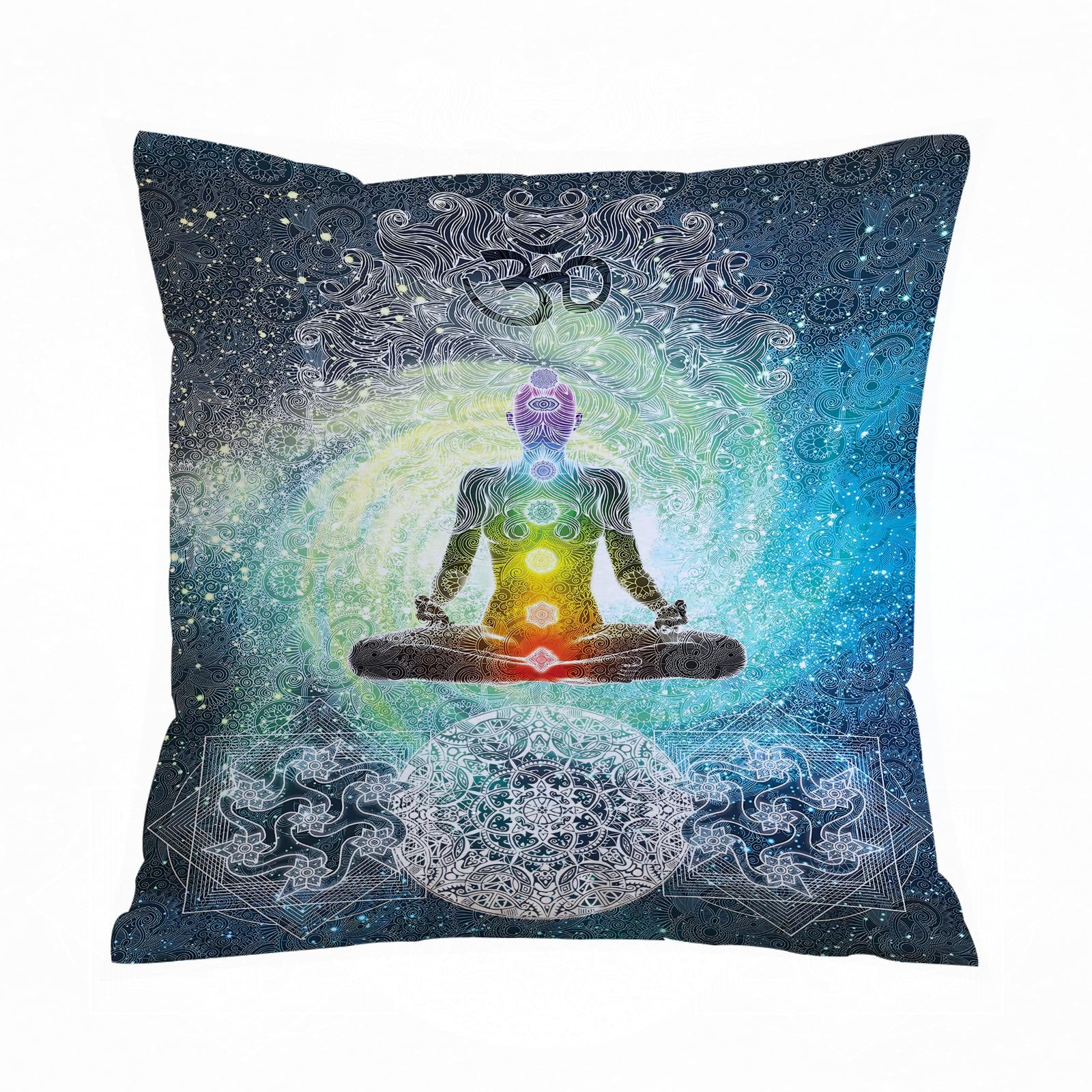AELKSP Cushion Cover Decorations Pillow Cover Home for Livingroom Couch Sofa Decor Throw Pillow Case Gifts,Digital Man doing yoga for spiritual energy. Illustration of a man doing yoga prese,18x18 in