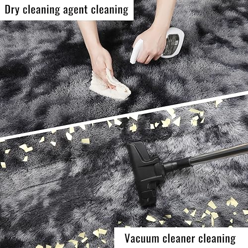 Miniatura 6 de PAGISOFE Tapete de área abstracto, esponjoso, suaves, de pelo largo, mullidos, extragrande, para decoración de dormitorio de niños y sala de estar,