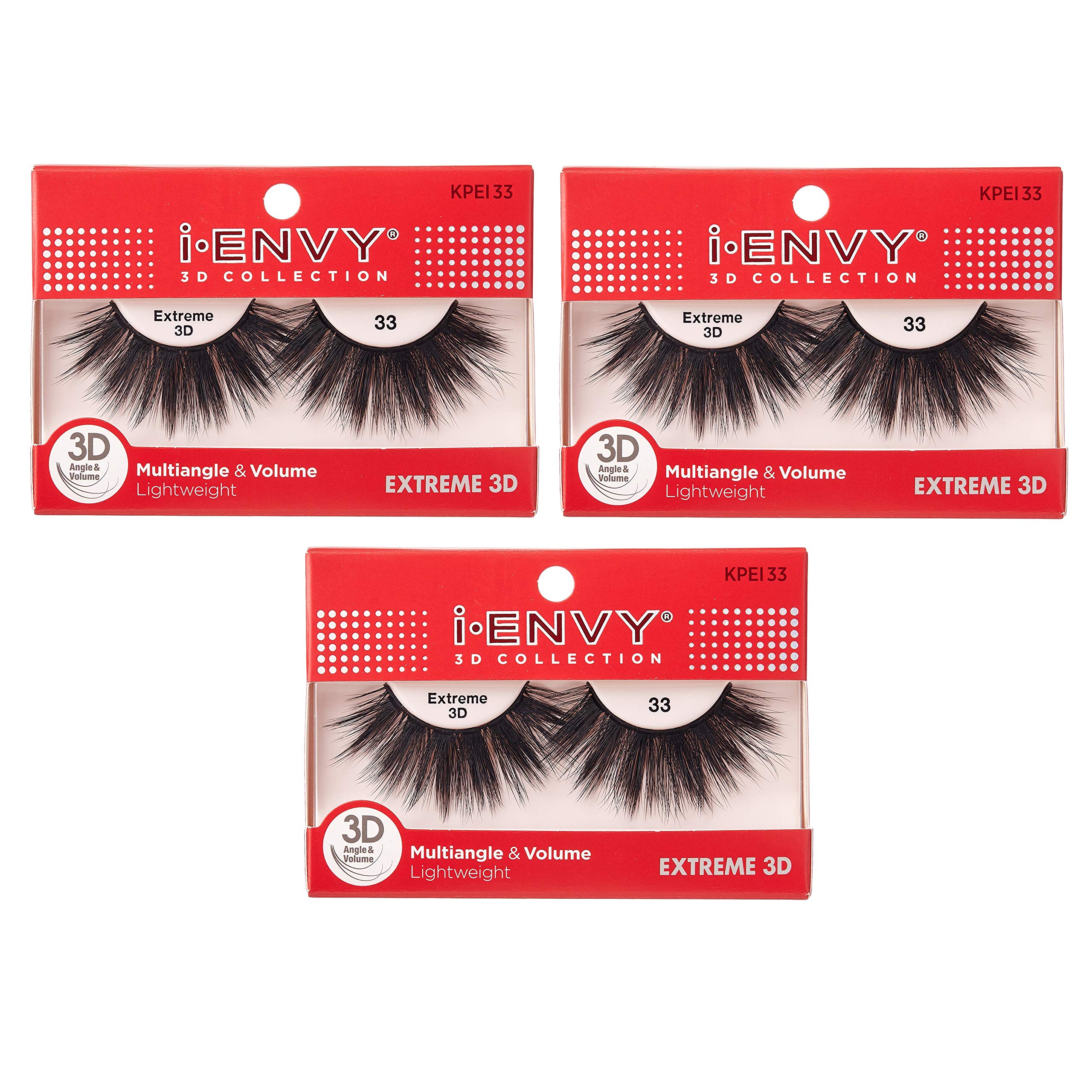 i-Envy 3 Pairs False Eyelashes 3D Glam Collection Multi-angle Volume Extreme Lashes