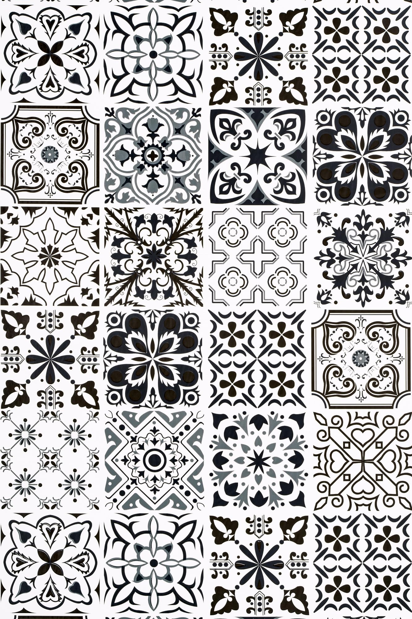d-c-fix vinyl wrap Ornamental tiles ecoline pvc-free 67,5 cm x 1,5 m - sticky back plastic roll for furniture, kitchen & cupboards - contact paper sticker self adhesive film