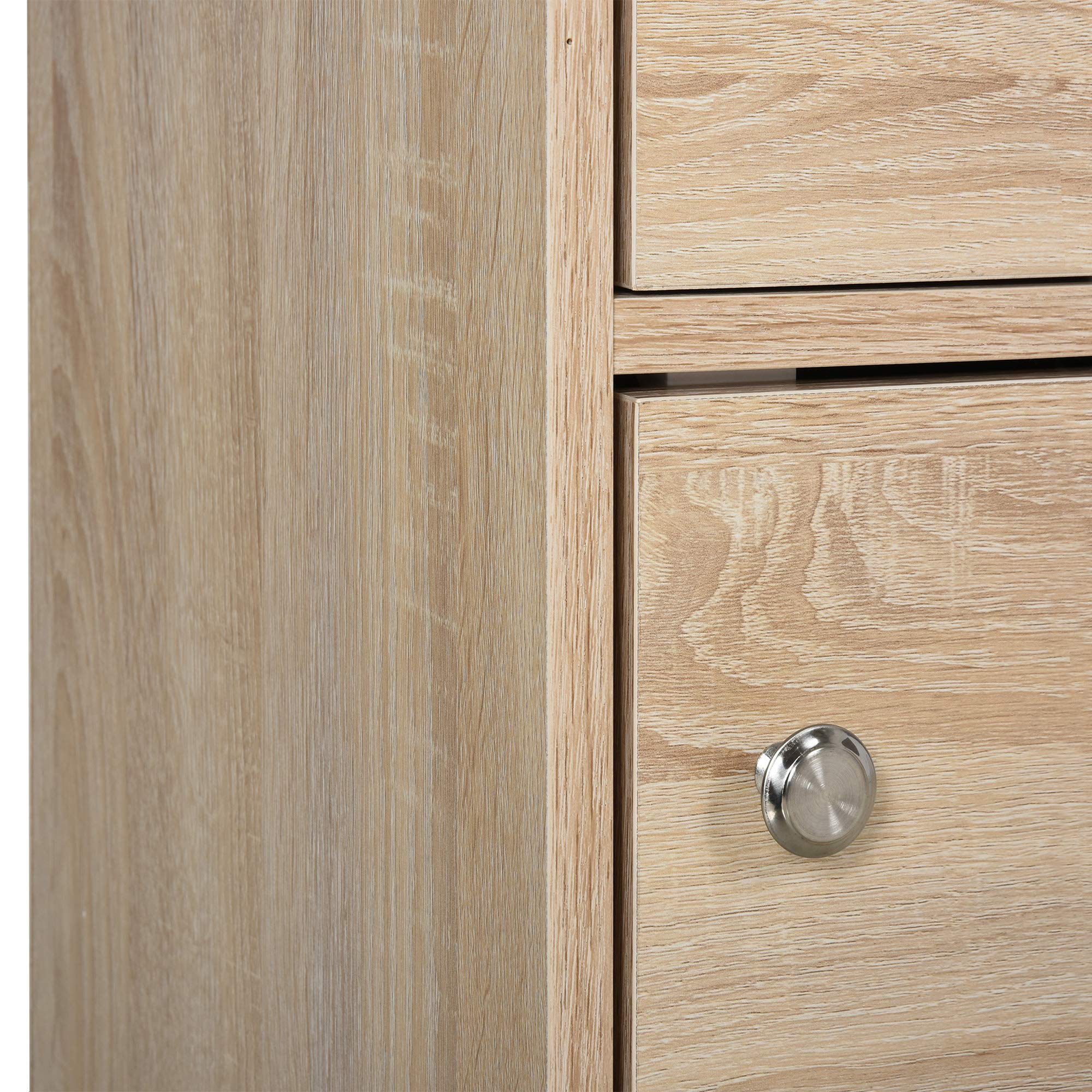 HOMCOM Mobiletto Multiuso con 3 Ripiani in Legno e 3 Antine per Casa, Camera, Soggiorno o Ufficio, 48x34x100cm
