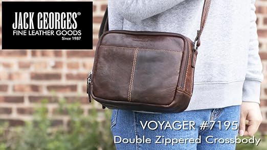 Amazon.com: Voyager Double Zippered Crossbody Bag #7195 (Black