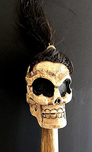Miniatura 3 de OMA Bastón de madera hecho a mano con calavera y esqueleto para caminar, decoración del hogar, tamaño XL