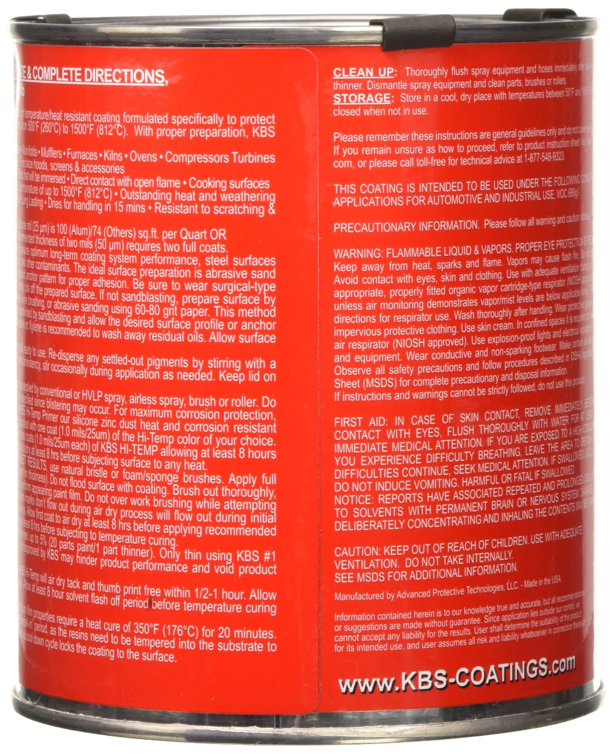 Amazon.com: KBS Coatings 65403 Aluminum Xtreme Temperature Coating
