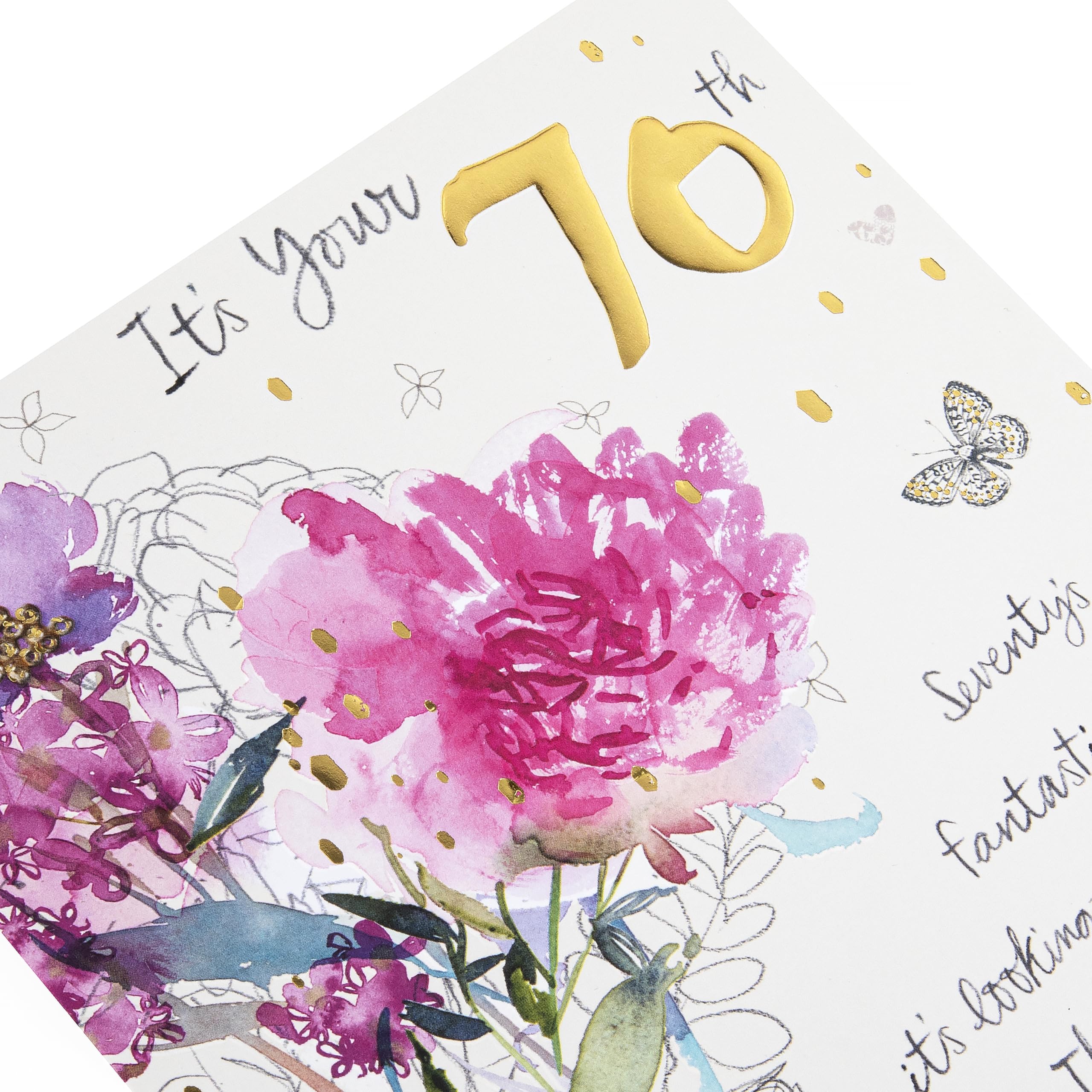 Impression Rigide Avec L'œuvre « Anniversaire 70 Ans Fleurs » De L'artiste ALi-creations