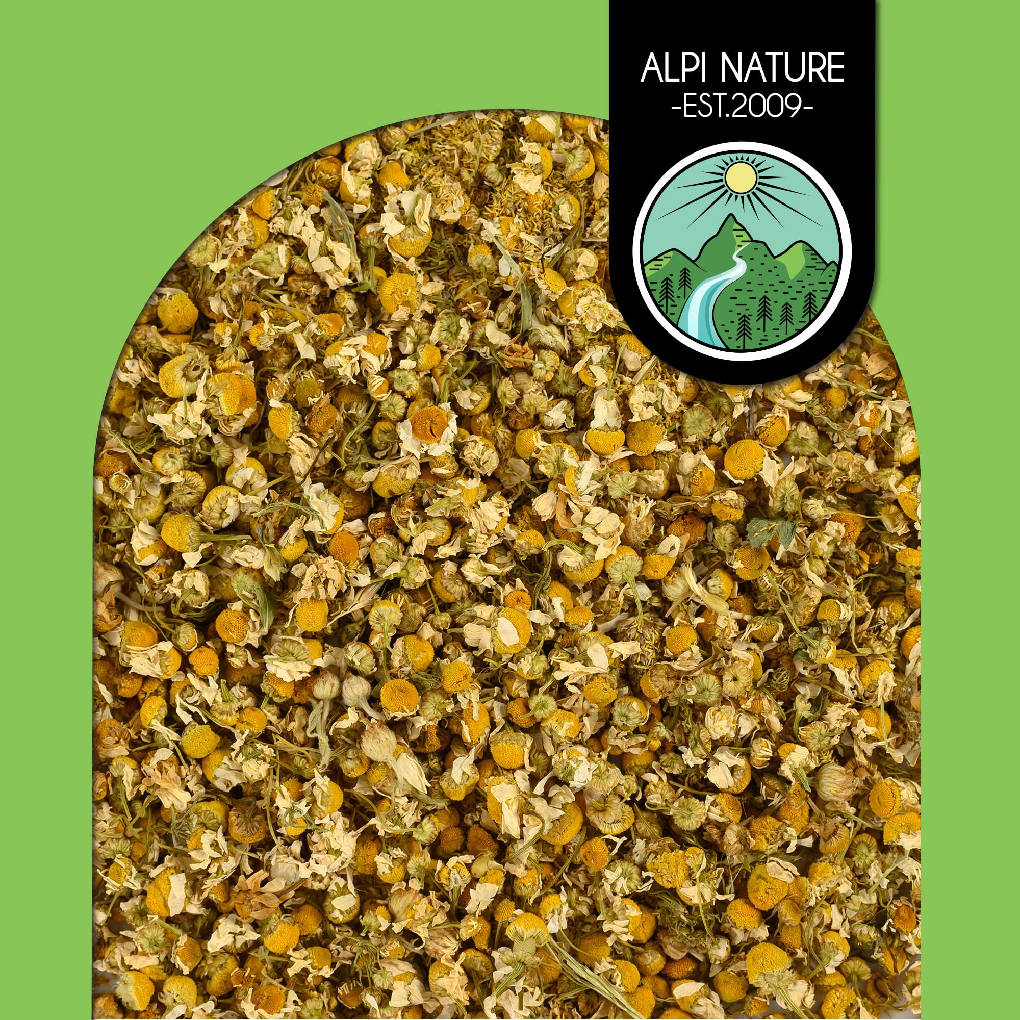 Alpi Nature Camomilla Tisana 1kg, Camomilla Fiori Essiccati di Alta Qualità, Tè Sfuso