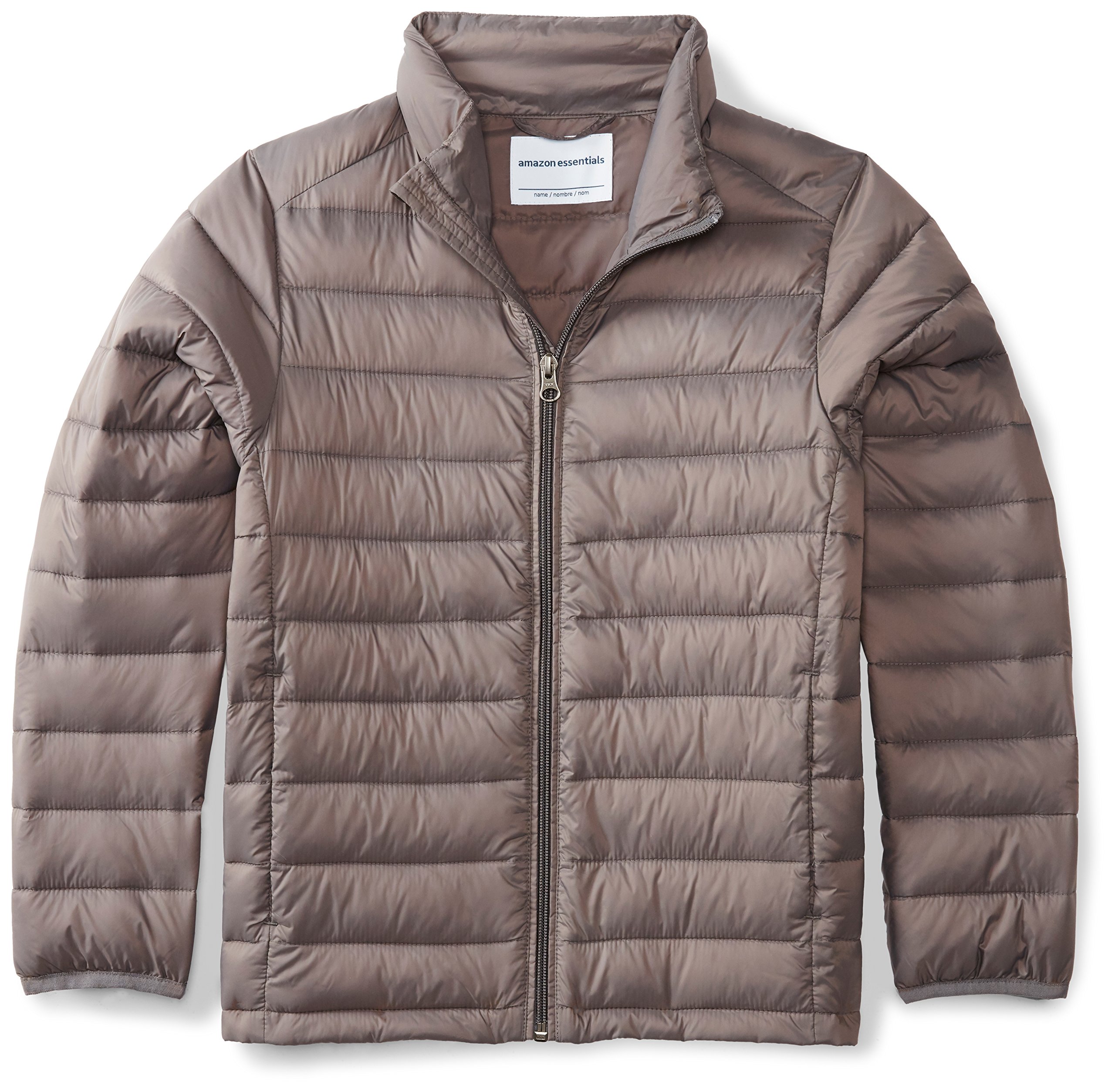 Amazon Essentials Boys' Lightweight Water-Resistant Packable Puffer Jacket, Grey, XX-Large