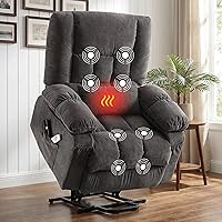 BOSMILLER Power Lift Recliner Chair with Massage Heat USB for Seniors Grey 330lbs Electric Lift