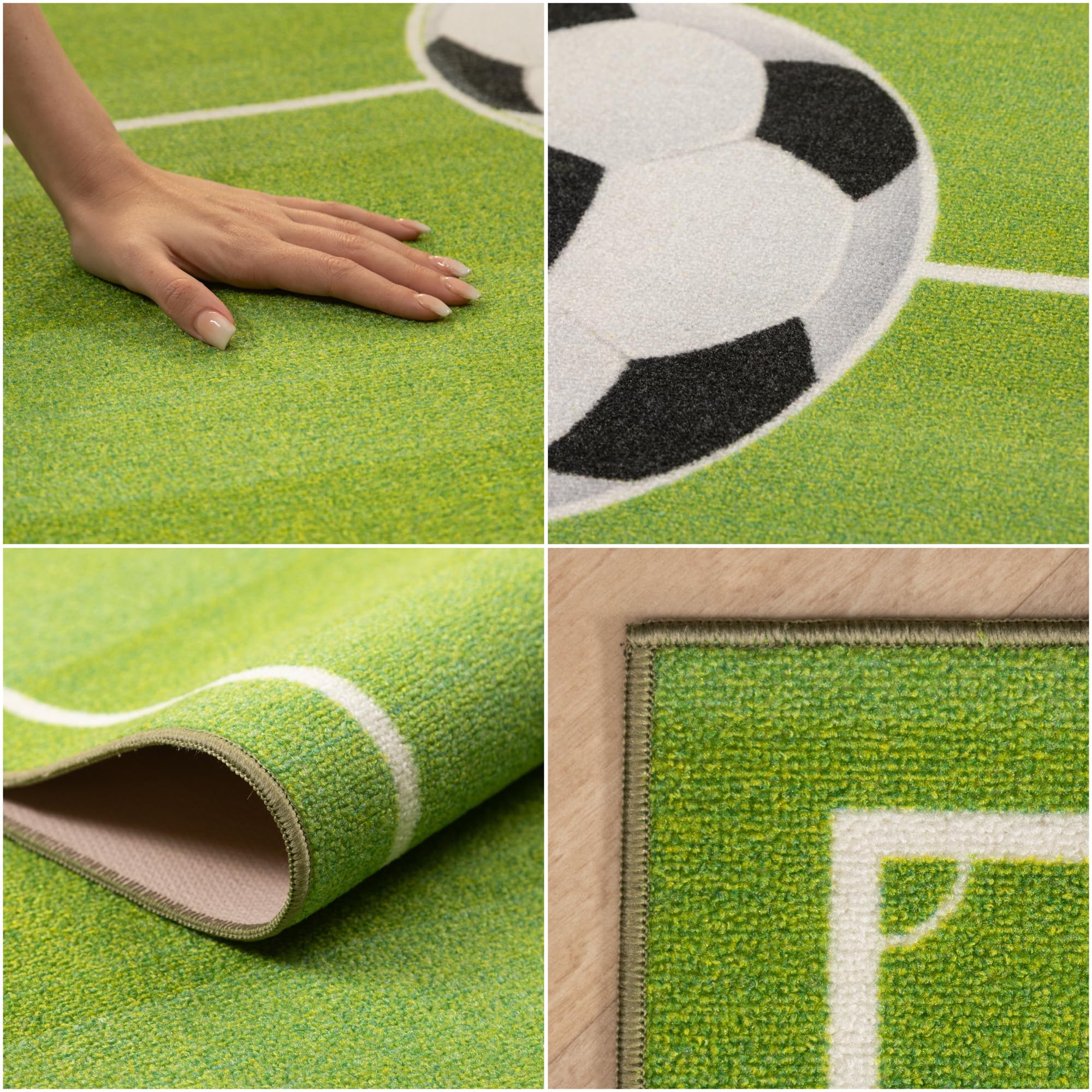 Teppich Kinderzimmer Creme Mädchen & Junge Flauschiger Kinderteppich Waschbar Weich Spielteppich Läufer Flur Carpet Teppich rutschfest Regenbogen Design