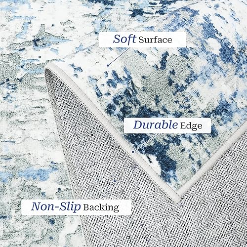 Miniatura 3 de Miukiki Alfombra de pasillo de 2 pies 6 pulgadas x 8 pies, antideslizante, moderna, abstracta, lavable, pequeña, alfombra de área de cocina pequeña,