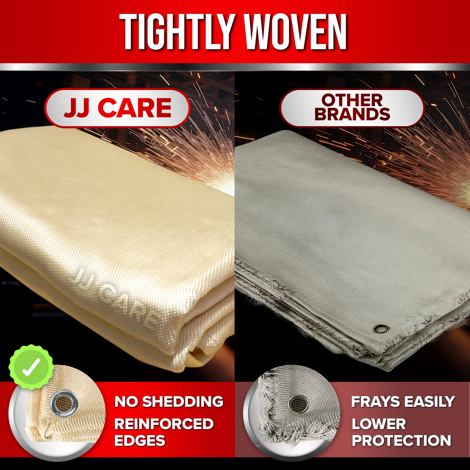 Welding Blanket - 8ft x 8ft 850GSM Fiberglass Welding Blanket for Smokers with Brass Grommets Heavy Duty Fireproof Welders Mat for Industrial Smoker Grill and Camping product thumbnail 6
