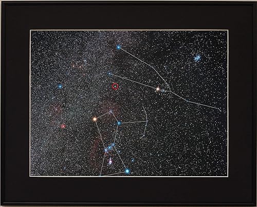 Miniatura 2 de Name A Star - Kit de estrella de lujo negro con imagen fotográfica de cielo enmarcado en negro