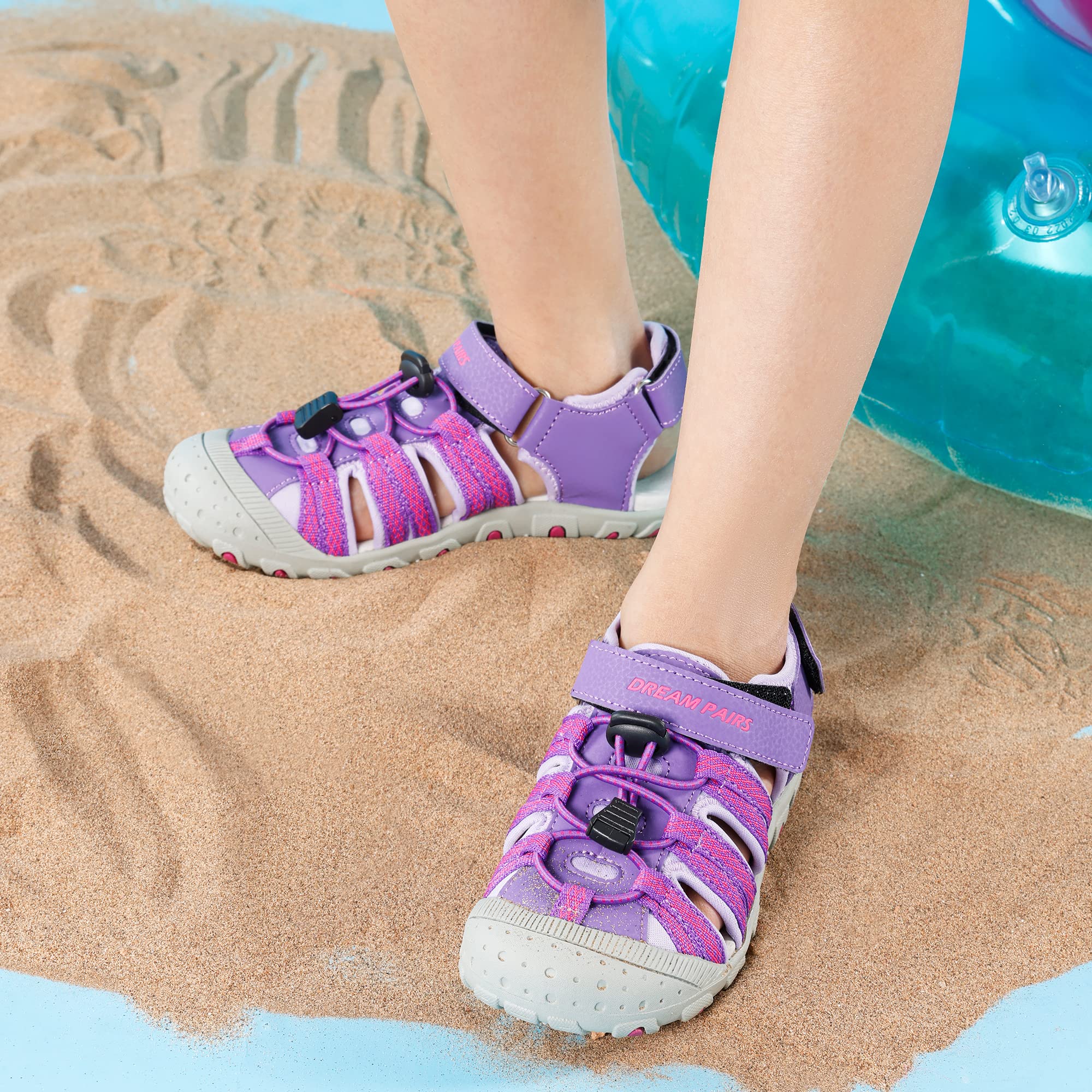 DREAM PAIRS Kids Sandals Toddler Girls & Boys Summer Outdoor Athletic Sport Sandals Hiking Beach Casual Closed Toe Adjustable Multicolor for Toddler/Little Kids/Big Kids - 2