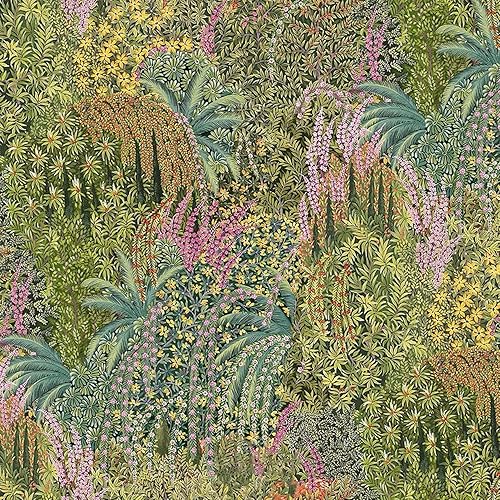 Papel tapiz autoadhesivo retro floral, papel tapiz autoadhesivo de 17.5 x 196 pulgadas, papel de contacto de vinilo para decoración de dormitorios y