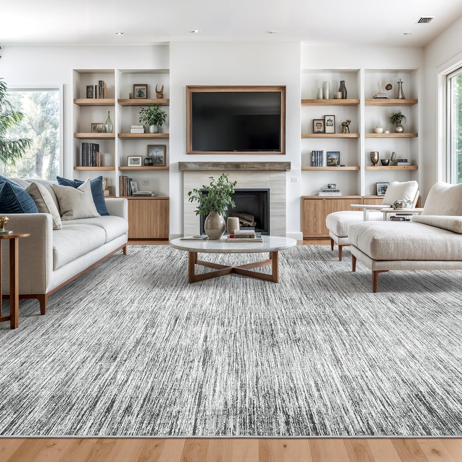 Valenrug Washable Rugs 8x10 - Non Slip 8x10 Area Rugs for Living Room, Stain Resistant Area Rugs for Bedroom, Foldable Machine Washable Area Rug(8'x10', Black) 09-black 8' x 10' (Rectangular)