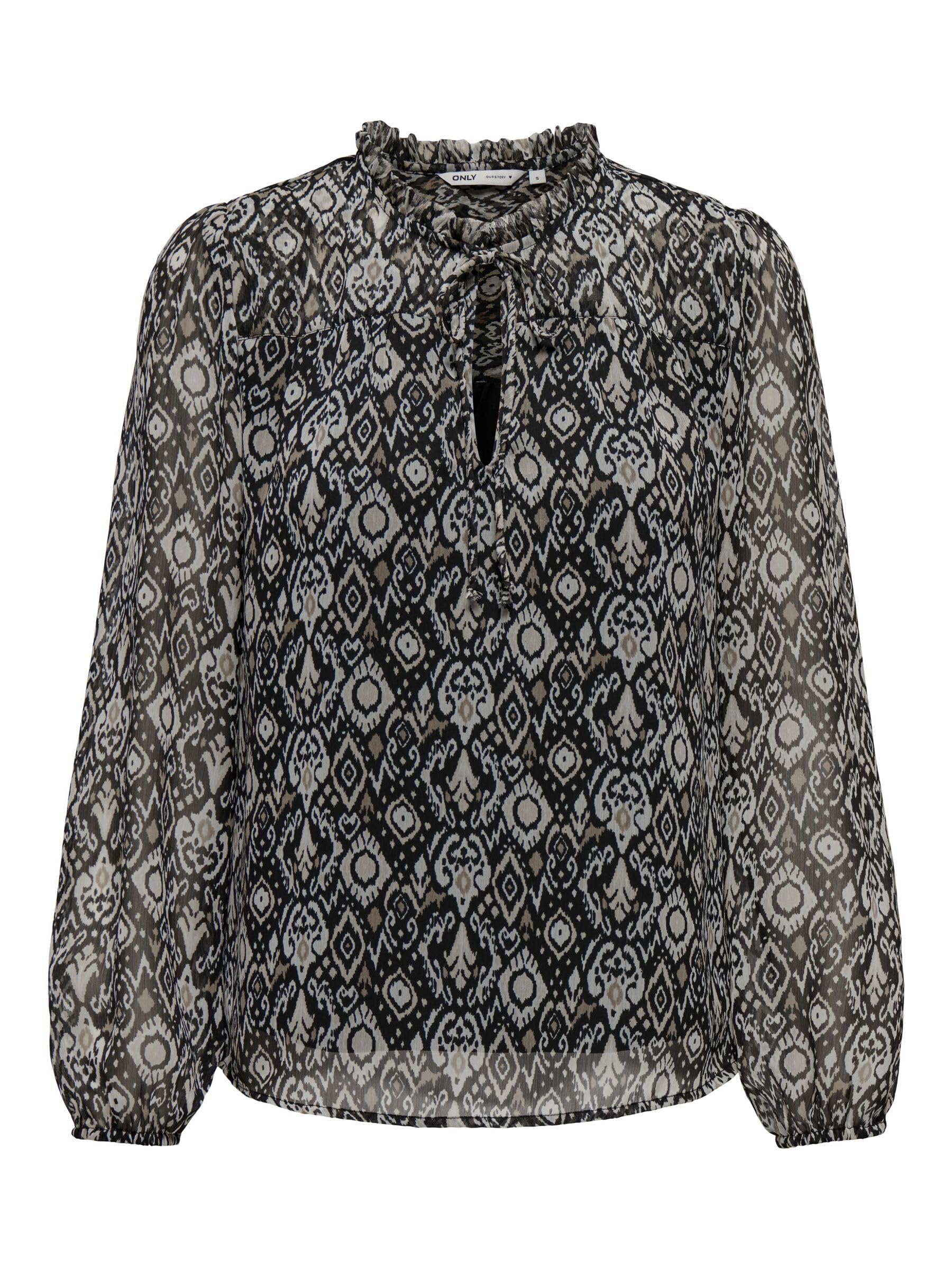 ONLY Womens Onlditsy L/S WVN Noos Blouse, Black/AOP: Shana Grafic, S UK