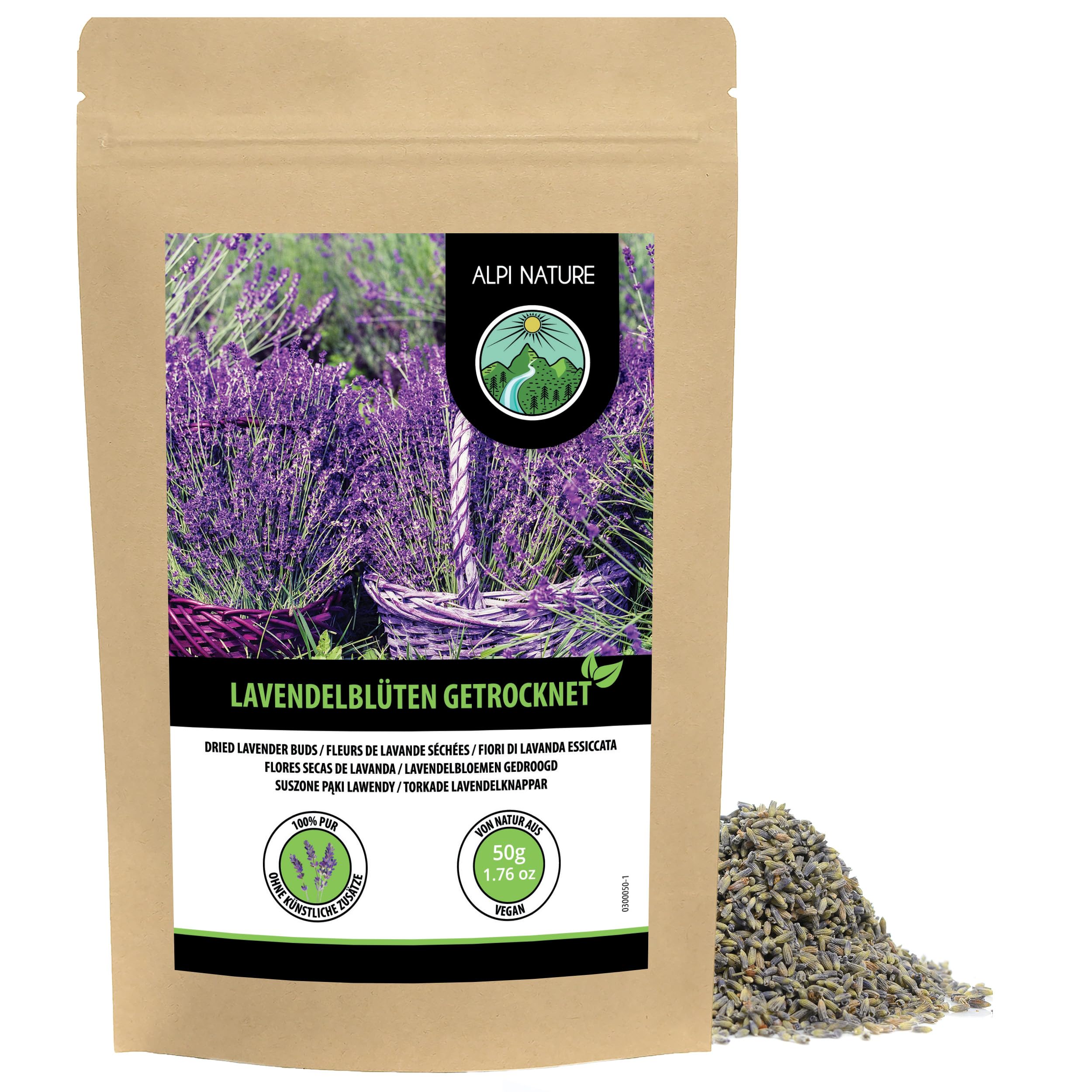 Alpi NatureLavender Tea 50g 1.8 oz, Dried Flowers and Buds, Lavender Loose Blossom Tea