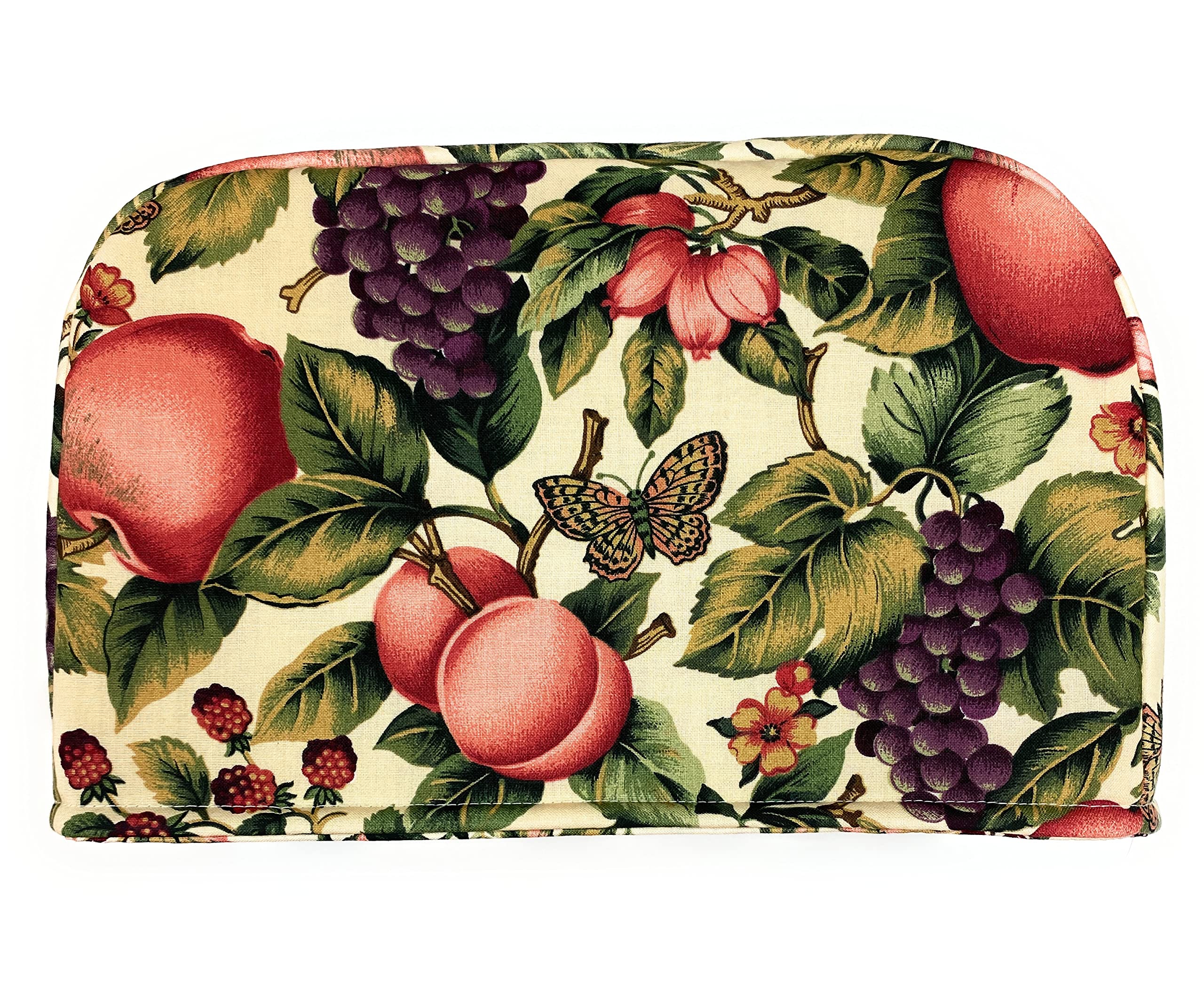 4 Slice Slot Apples Peaches Cherries Cherry Butterfly Grapes Reversible Kitchen Toaster Appliance Dust Cover Cozy 11.5(l) x 7.5(h) x 11.5(w)