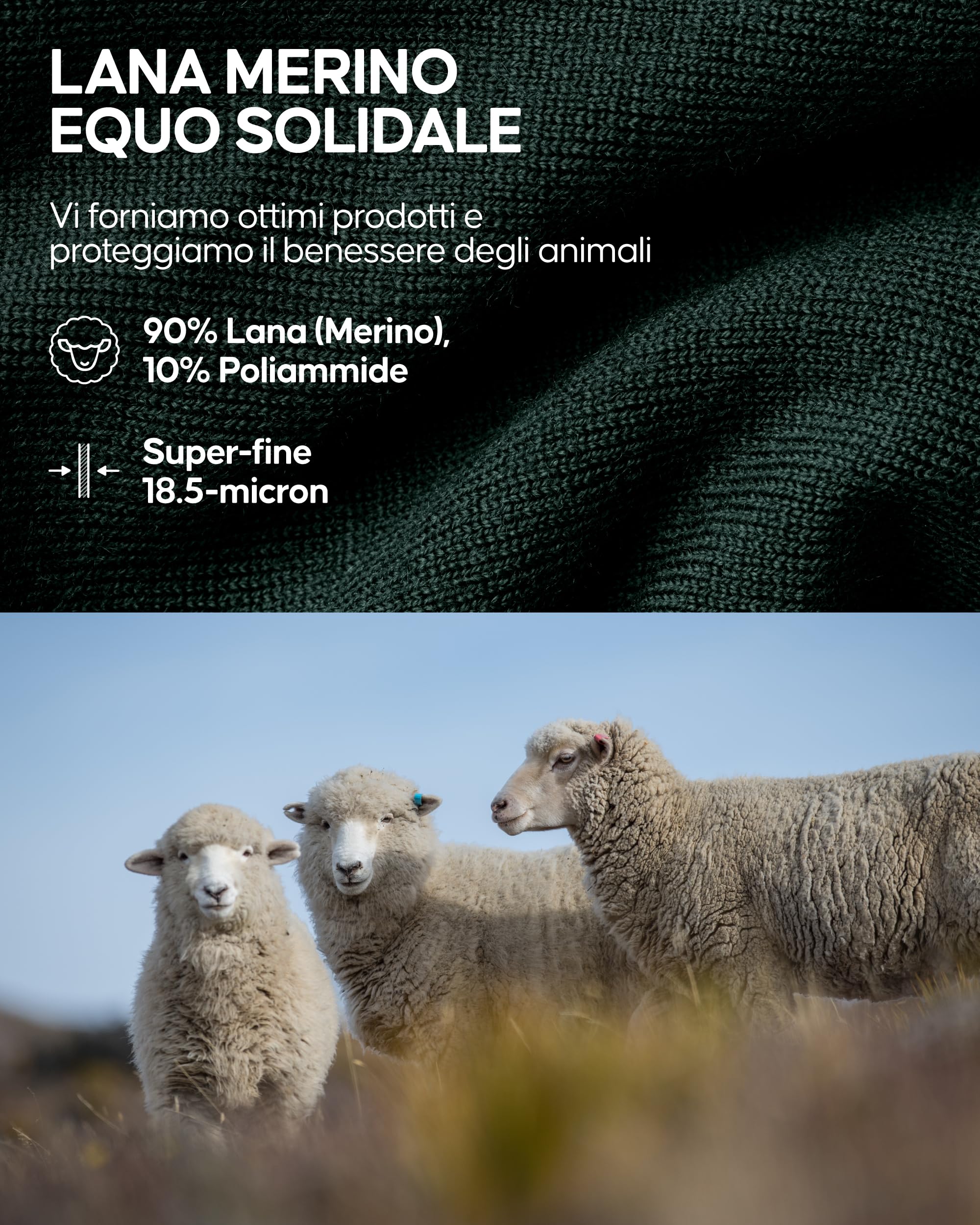 DANISH ENDURANCE Sciarpa in Lana Merino, Uomo e Donna, Morbida Lana per l'Inverno, Qualità Premium