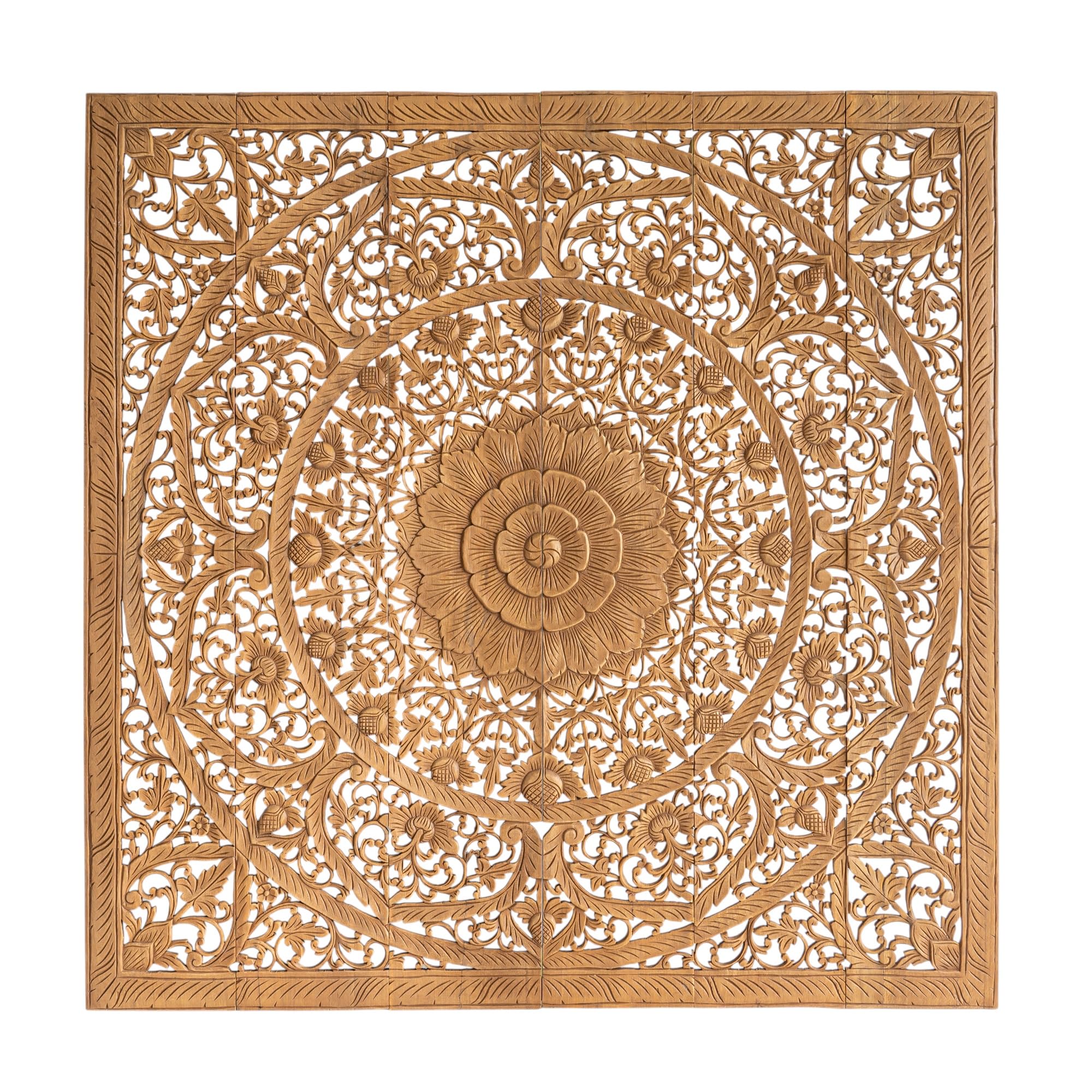 Large King Size Balinese Headboard Hand Crafted Panels Wall Mounted Art Hanging Home Décor Coastal Living Thailand 72 inches