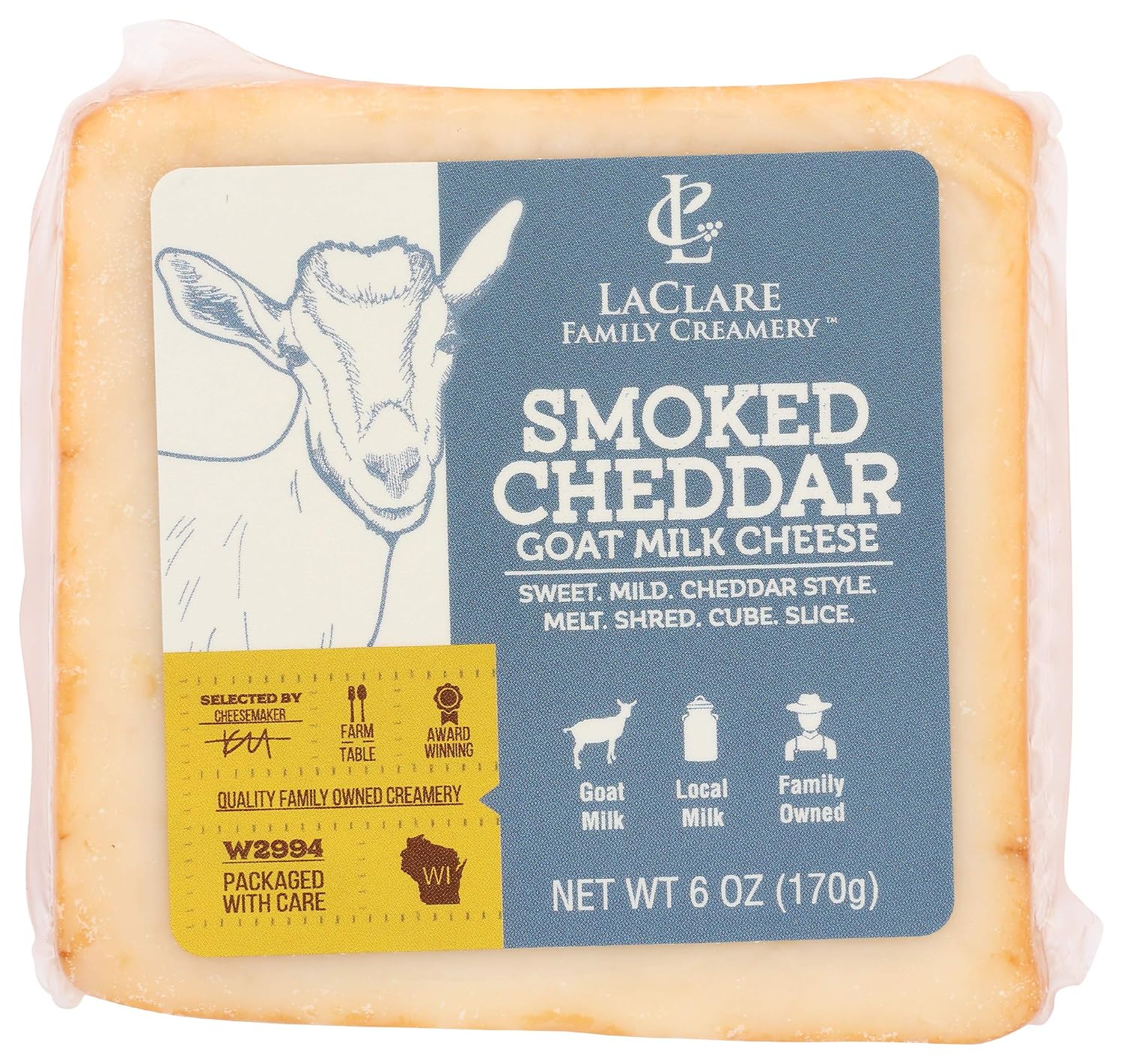 LACLARE FARMS Smoked Goat Cheddar, 6 Oz