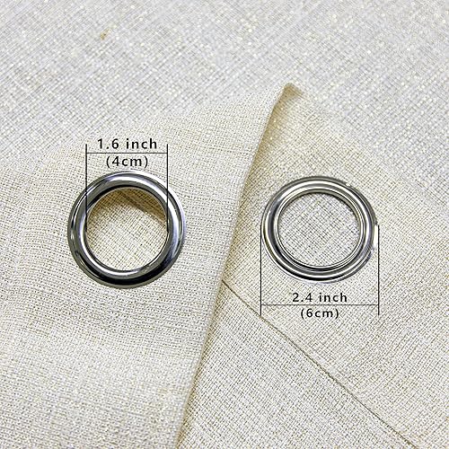 Miniatura 8 de Cortinas doradas y crema de 108 pulgadas de largo para piso a techo, 2 paneles con ojales, cortinas semitransparentes con ojales de eficiencia