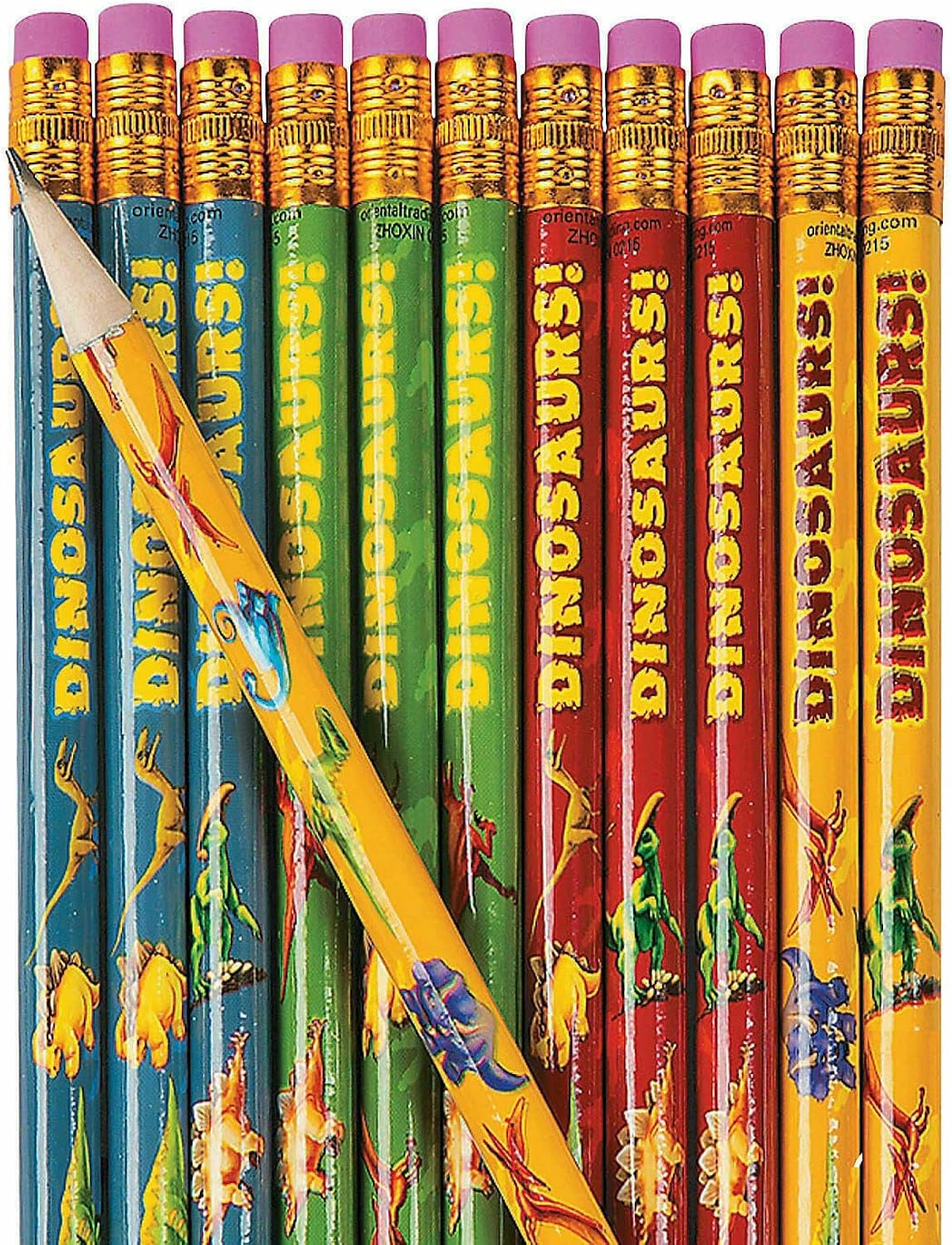 Fun Express Dinosaur Pencils - Set of 24 - Stationery School and Party Supplies