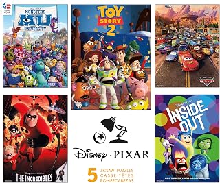Ceaco - 5 in 1 Multipack - Disney/Pixar -Monsters University (MU), The Incredibles, Toy Story 2, Cars, & Inside Out - (2) 300 Piece, (2) 500 Piece, (1) 750 Piece Jigsaw Puzzles