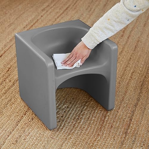 Miniatura 9 de ECR4Kids Tri-Me - Juego de mesa y sillas cubo, muebles multiusos, gris oscuro, 3 piezas