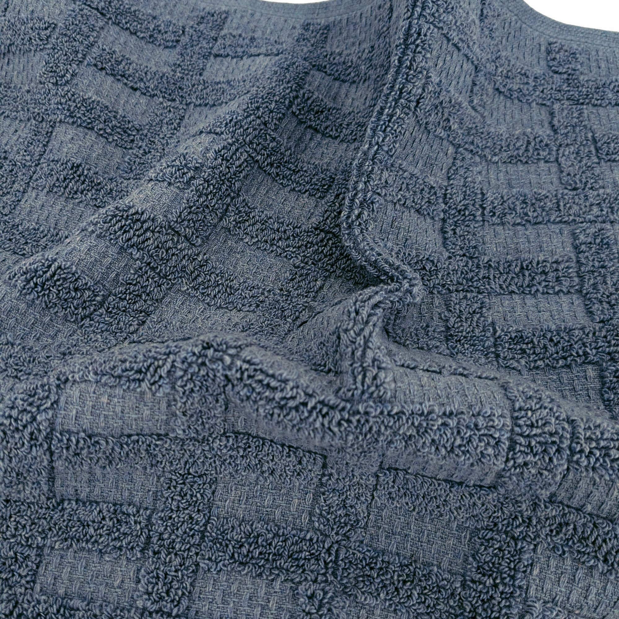 Linnea Drap de Bain Pur Coton gaufré 100x150cm Denim Bleu