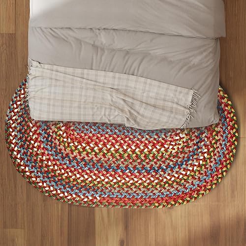 Rhody Rug Country Jewel CJ75 Tawny Port 3' x 5' Oval - Braided Area Rug, Home Decor, Floor Mat or Bedroom Rug - Easy Care, Ideal for High Traffic Areas in Hallway and Living Room - Made in USA