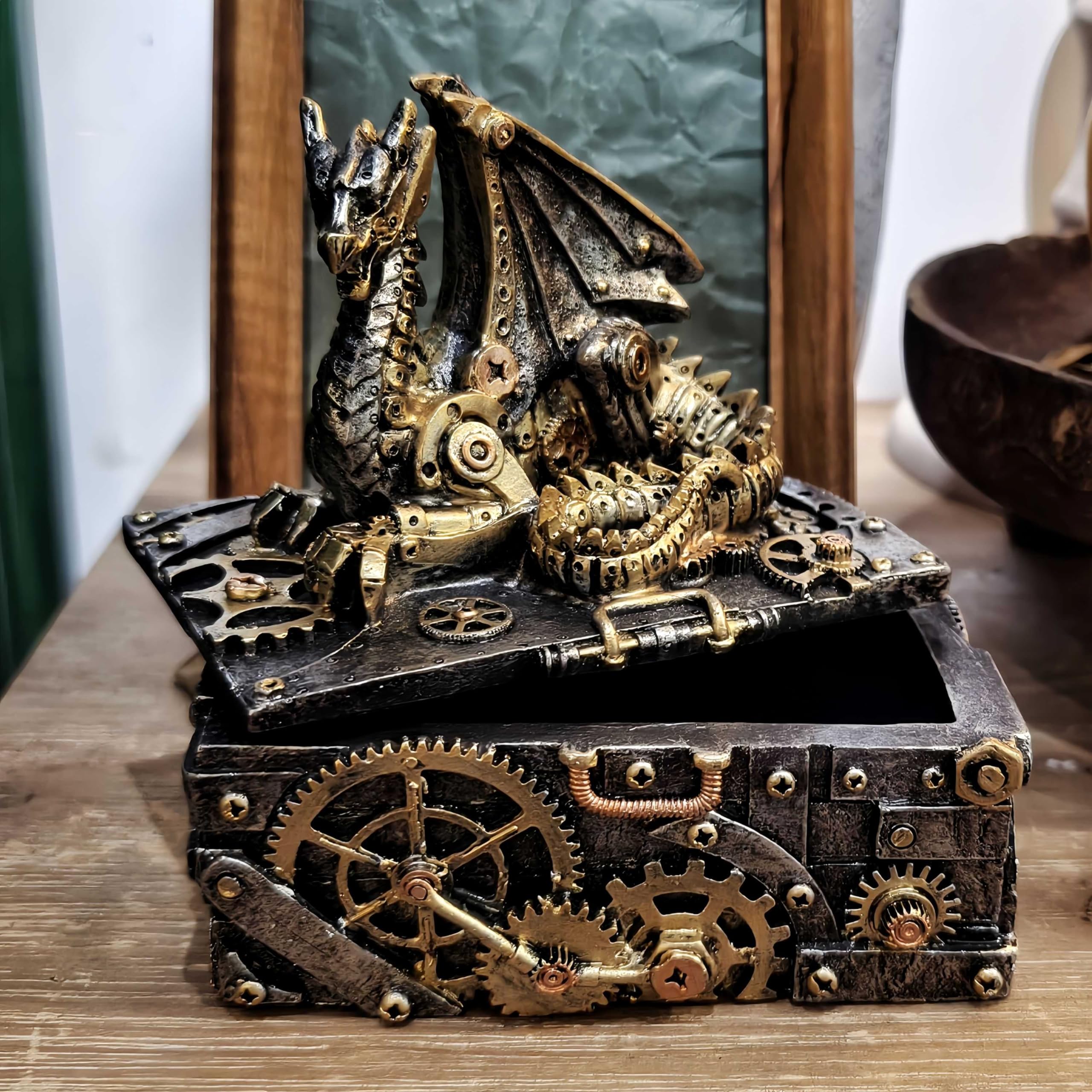 Amazon｜HEINBOW スチームパンク ドラゴン 像 小物入れ ドラゴン