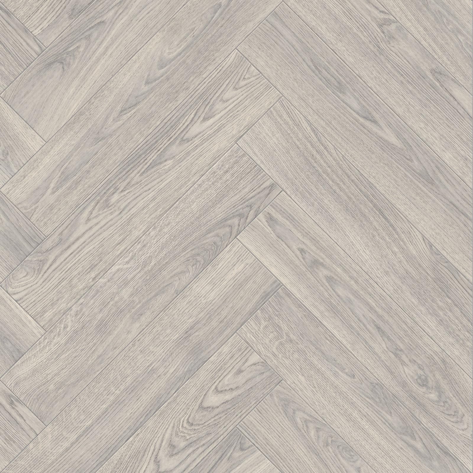 Light Grey Chic Herringbone Siren Vinyl Flooring 4mm Thick Durable Felt Backed Lino Kitchen Bathroom (2m x 4.5m)