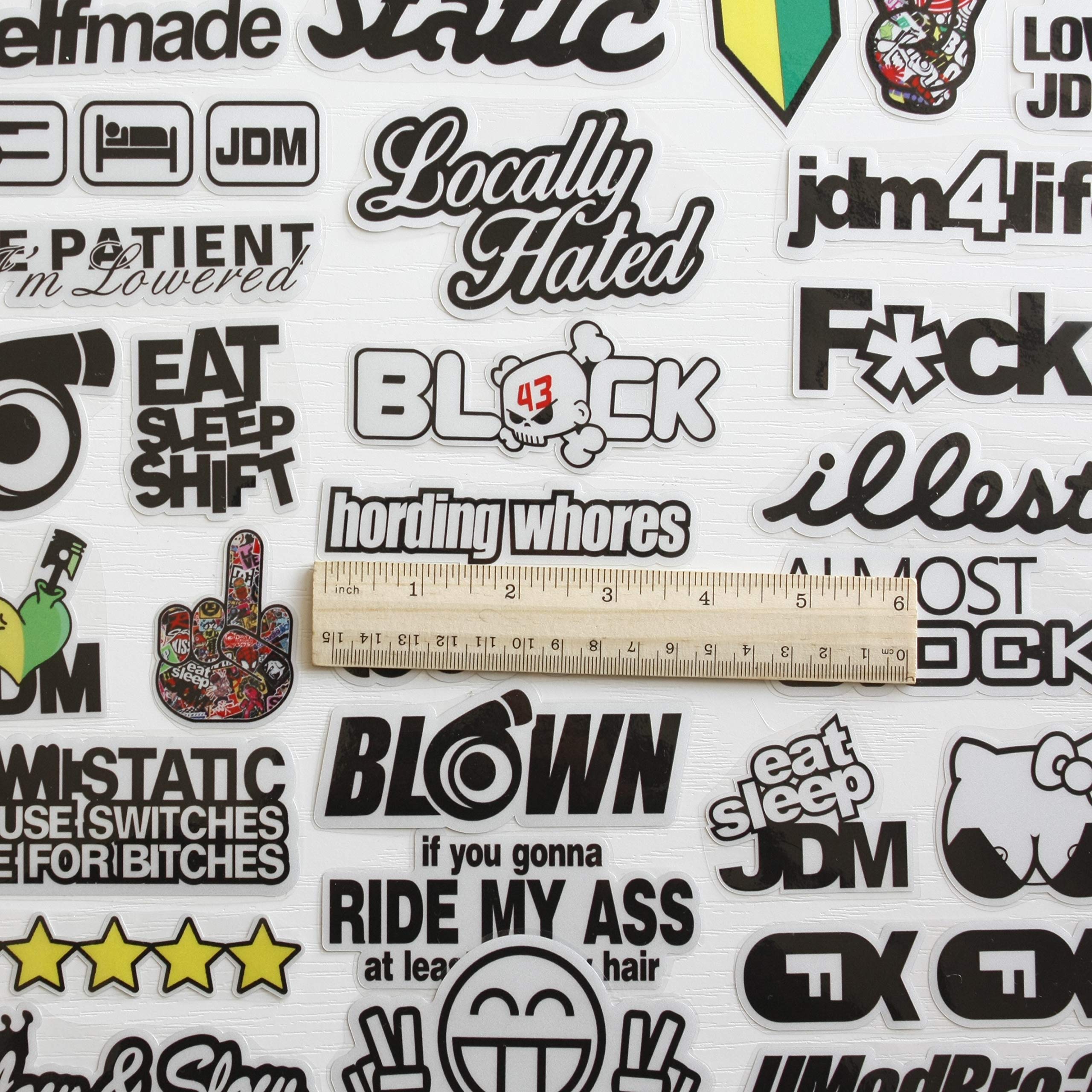 55 Pcs JDM Cars Decal Racing Decal Helmet Stickers JDM Motors Funny Car