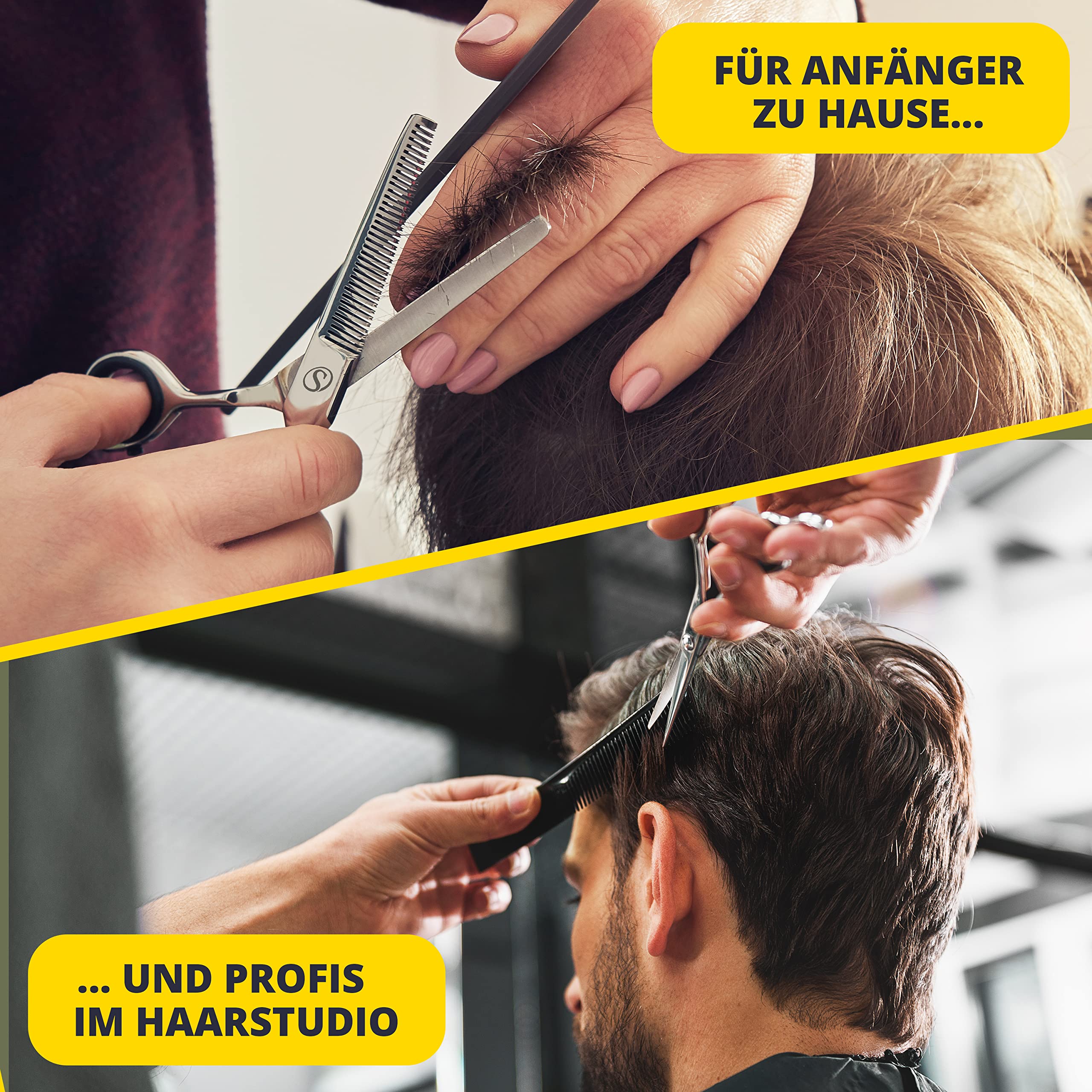 SCHMIEDWERK Haarscheren-Set | Friseurschere - scharfer & präziser Schnitt | Perfekter Haarschnitt für Damen & Herren | Profi Haarschneideschere mit Etui (Scheren-Set)