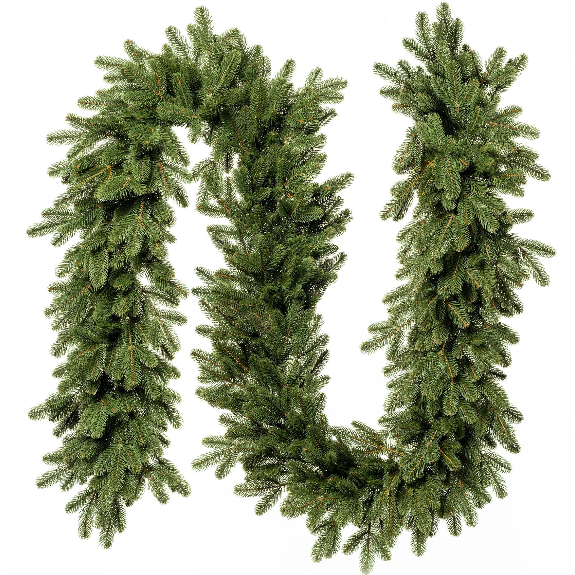 FAIRYTREES Guirnalda navideña Verde 270 cm en PE 10 % | Guirnalda de Abeto Artificial para escaleras, barandillas y Puertas | Diseño estilizado, decoración Puerta Navidad, Estilo Elegante
