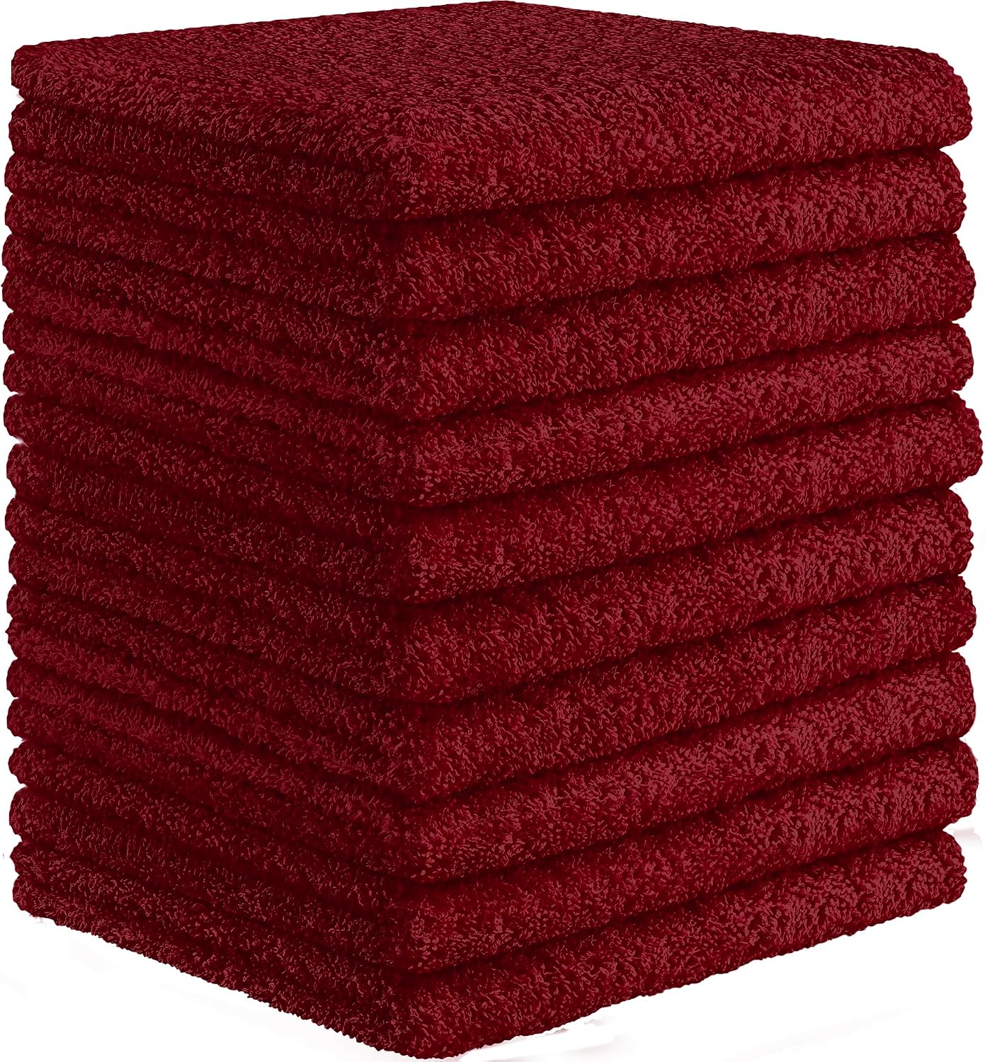 DecorRack 10 Pack 100% Cotton Wash Cloth, Luxurious Soft, 12 x 12 inch Ultra Absorbent, Machine Washable Washcloths, Navy (10 Pack)