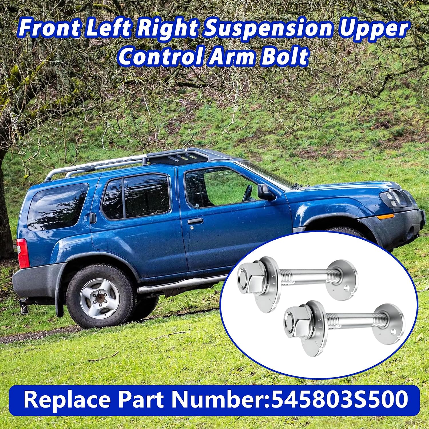 2Pcs 54580-3S500 Front Upper Control Arm Bolt Fit for Nissan Frontier 1998-2004 for Xterra 2000-2004