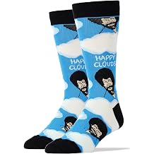 ooohyeah Mens Bob Ross Novelty Crew Cotton Socks, Funny Crazy Casual Dress Socks, Szie 8-13