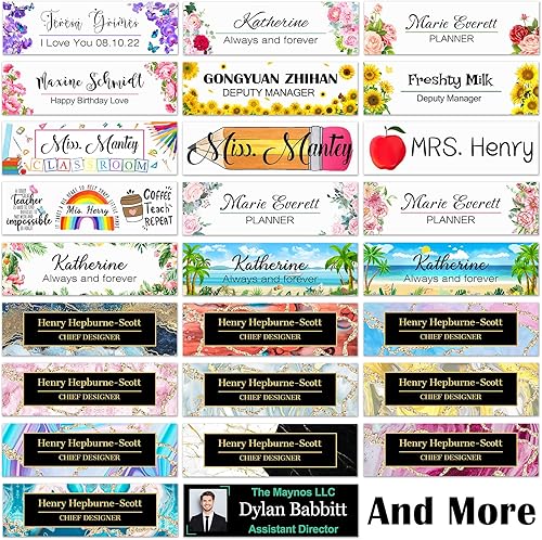 Miniatura 2 de Placa de nombre personalizada para escritorios de oficina, de vidrio acrílico transparente, decoración para profesores, hombres y mujeres, 8 x 2.5