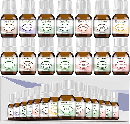 Miniatura 3 de Juego de aceites esenciales de 0.5-0.2 fl oz, grado terapéutico, incienso 100% puro, lavanda, menta, romero, naranja, árbol de té, eucalipto,