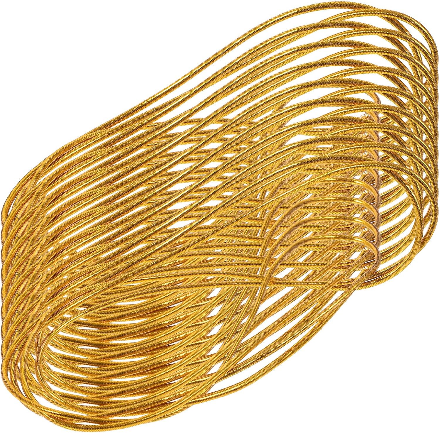 1mm Gold Elastic Lanyard Cord for Jewelry Making, Smooth Stretchy Beading Thread for DIY Crafts and Bracelet String, Pack of 2 Rolls Suitable for Craft String Projects