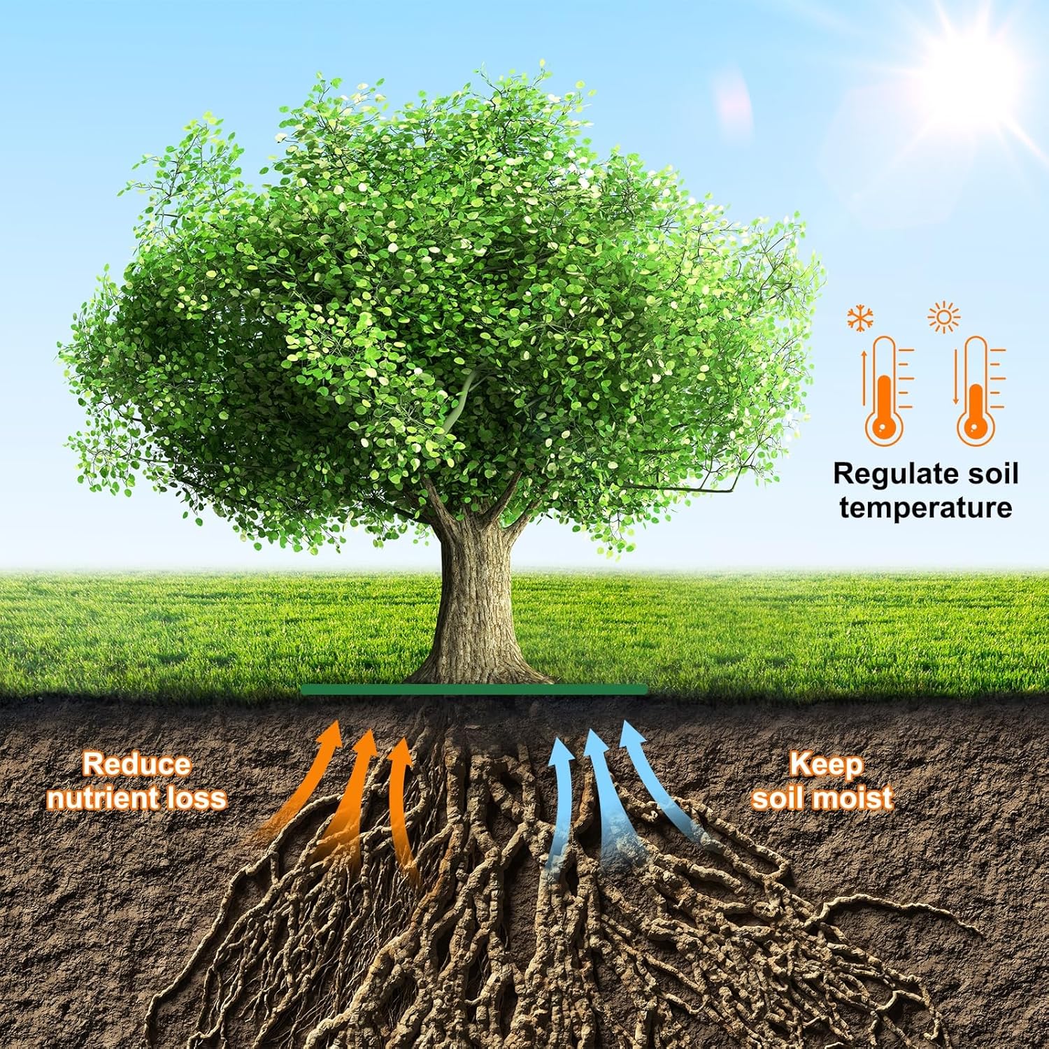 HARFINGTON 4pcs Tree Mulch Ring 40.2 Inch Non-Woven Round Tree Protector Weed Barrier Mat Plant Cover Rings for Weed Grass Control Root Protection, Green