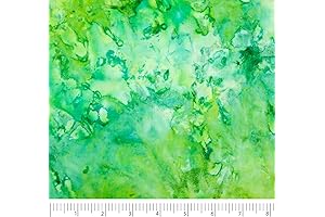 Singer Fabric 100% Cotton Batik Collection, Green Tone, 42 Inches