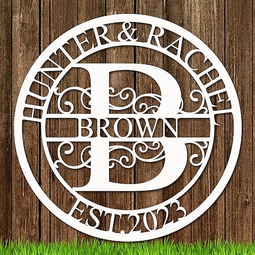 Miniatura 2 de MINYASUN Personalized Metal Signs - Custom Last Name Sign - Metal Name Sign - Family Sign - Metal Monogram Signs for Outside - Outdoor Metal Letter