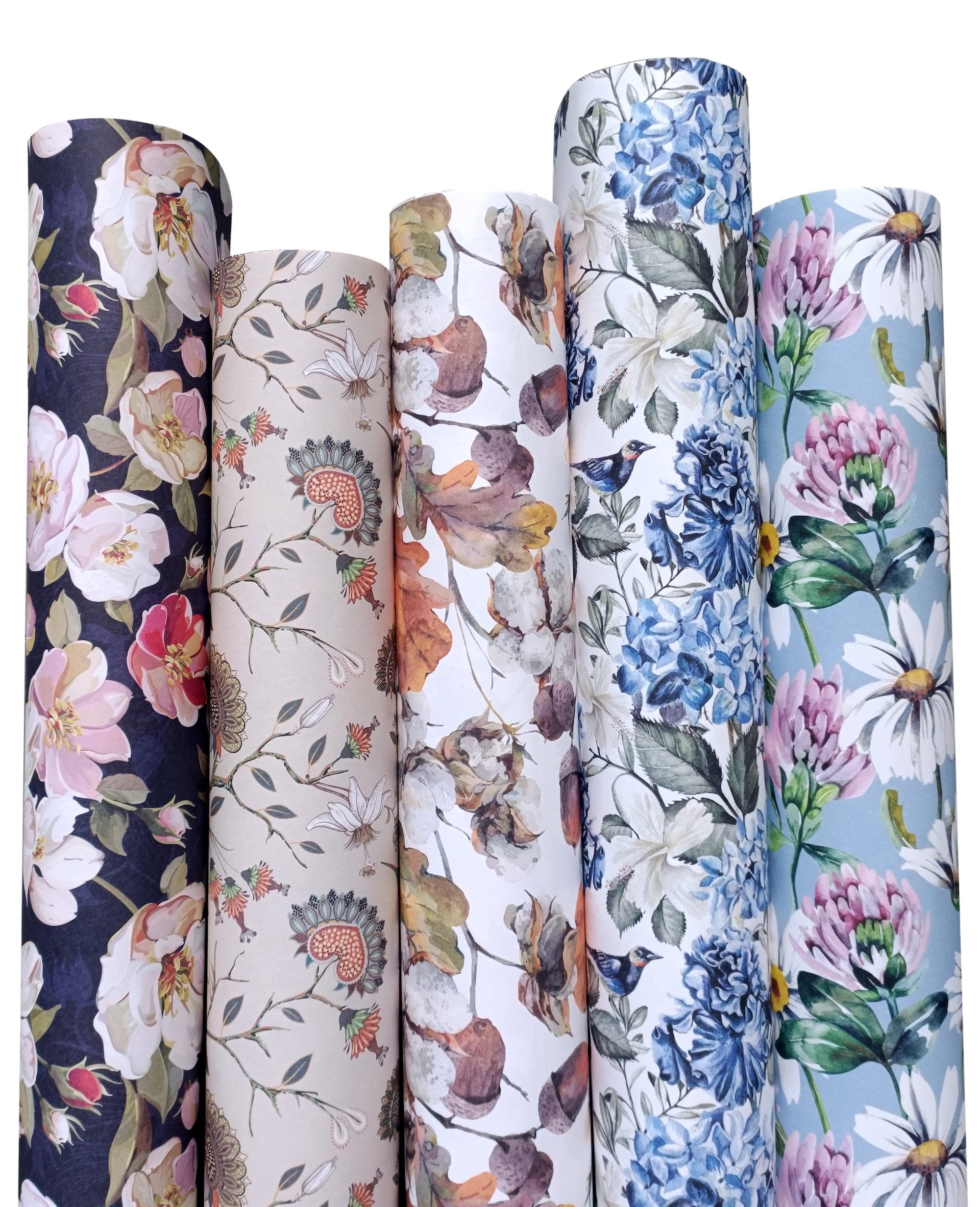aakar Pack Of 5, Gift Wrapping Paper Sheet, Gift Paper, Gift Wrap For Birthday (Winter Collection) - Multi-coloured