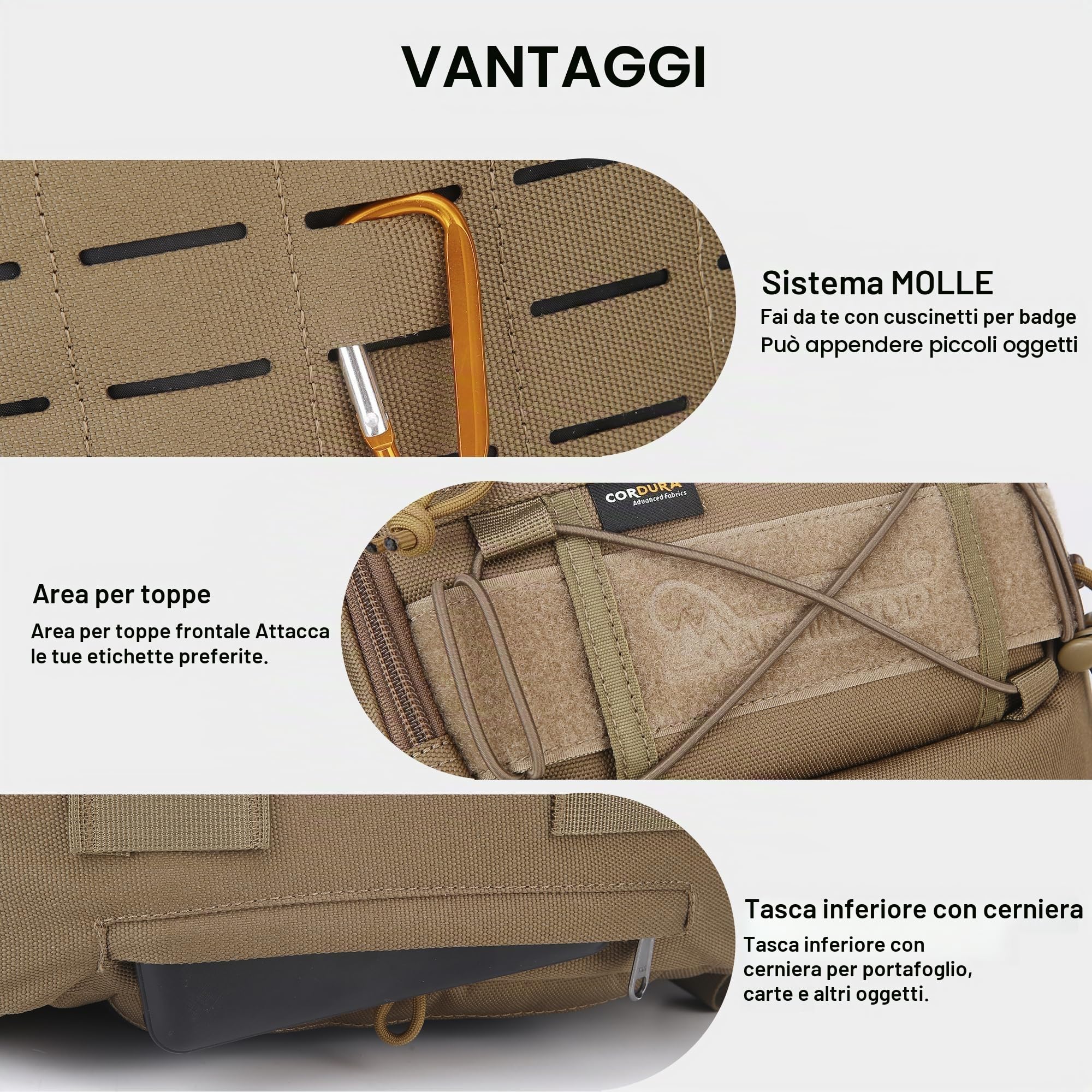 Mardingtop Molle, zaino da trekking militare, da 30 l, zaino tattico da uomo, in cordura per escursioni, campeggio, trekking, arrampicata