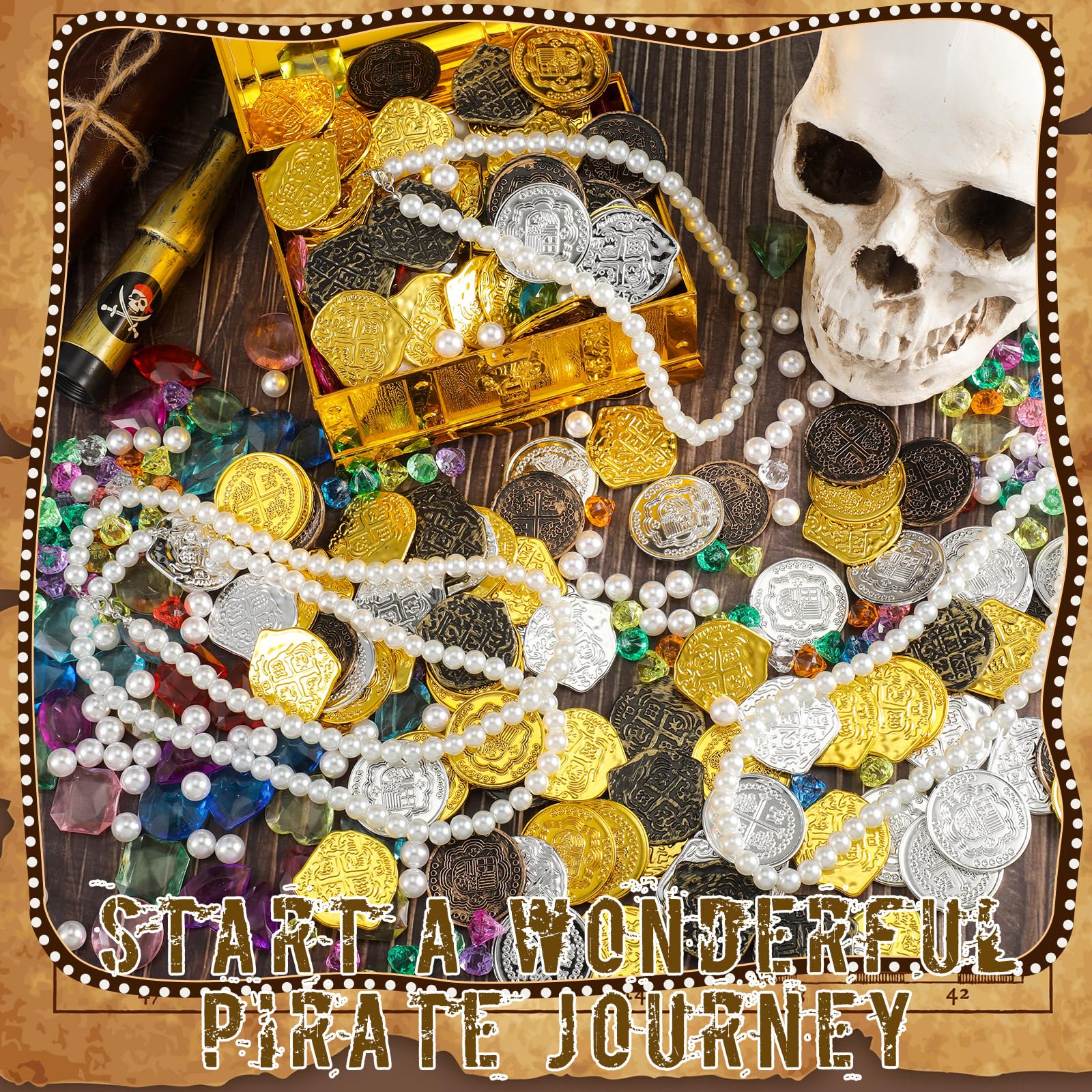 Snapklik.com : Hanaive 319 Pcs Pirate Treasure Gold Fake Coins Plastic ...